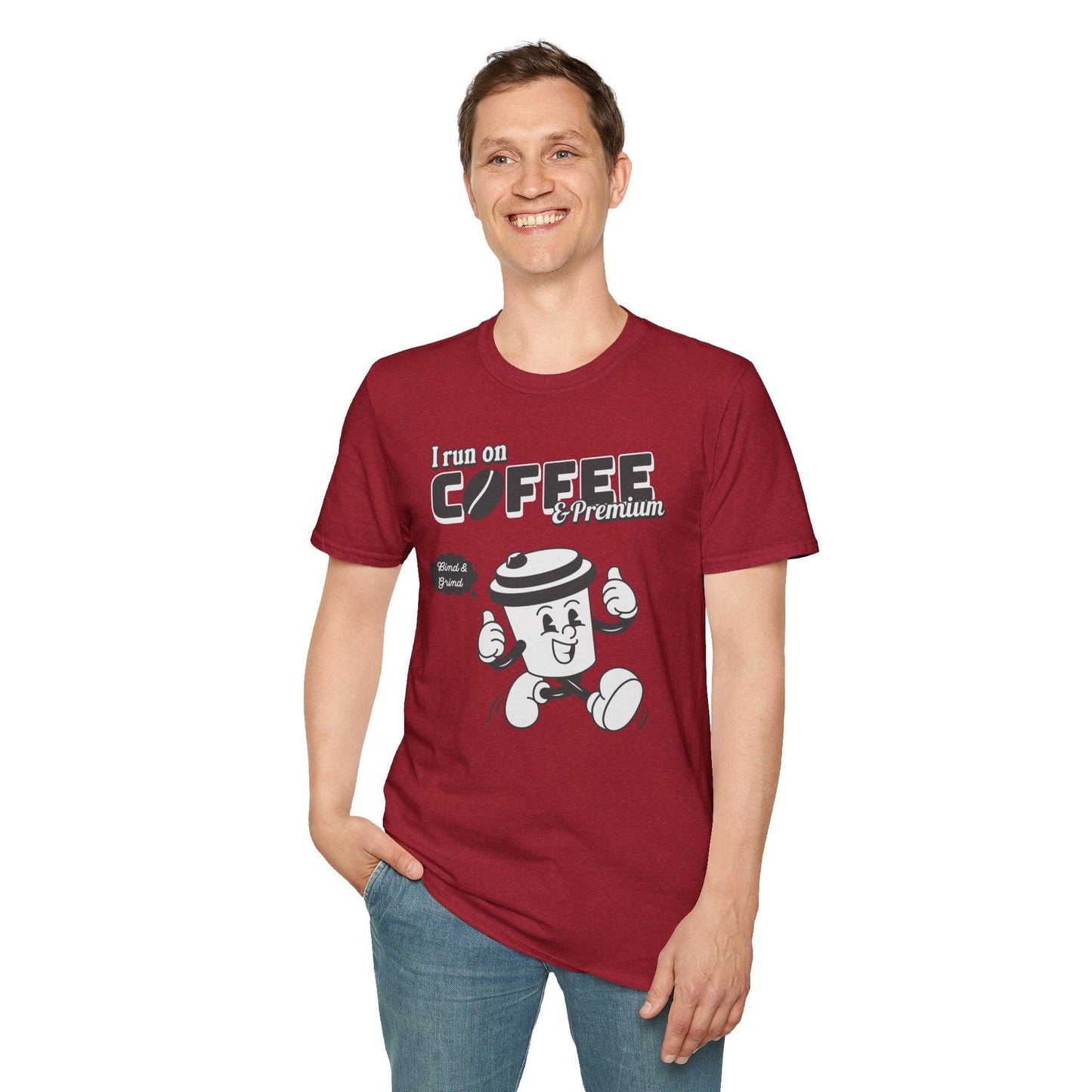 Insurance agents run on coffee and premium retro vintage t shirt soft heathered