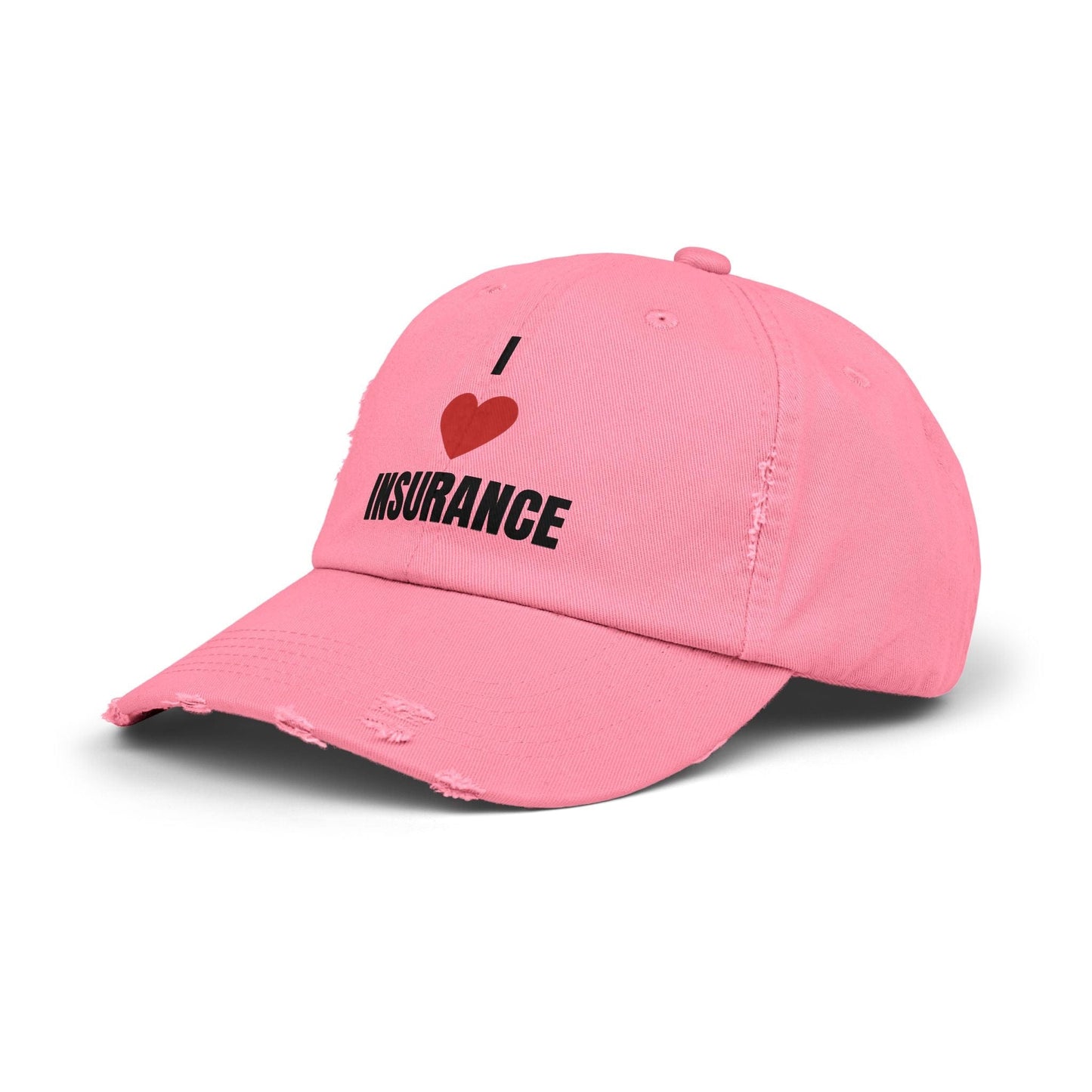 Printify Hats I love Insurance Unisex Distressed Cap
