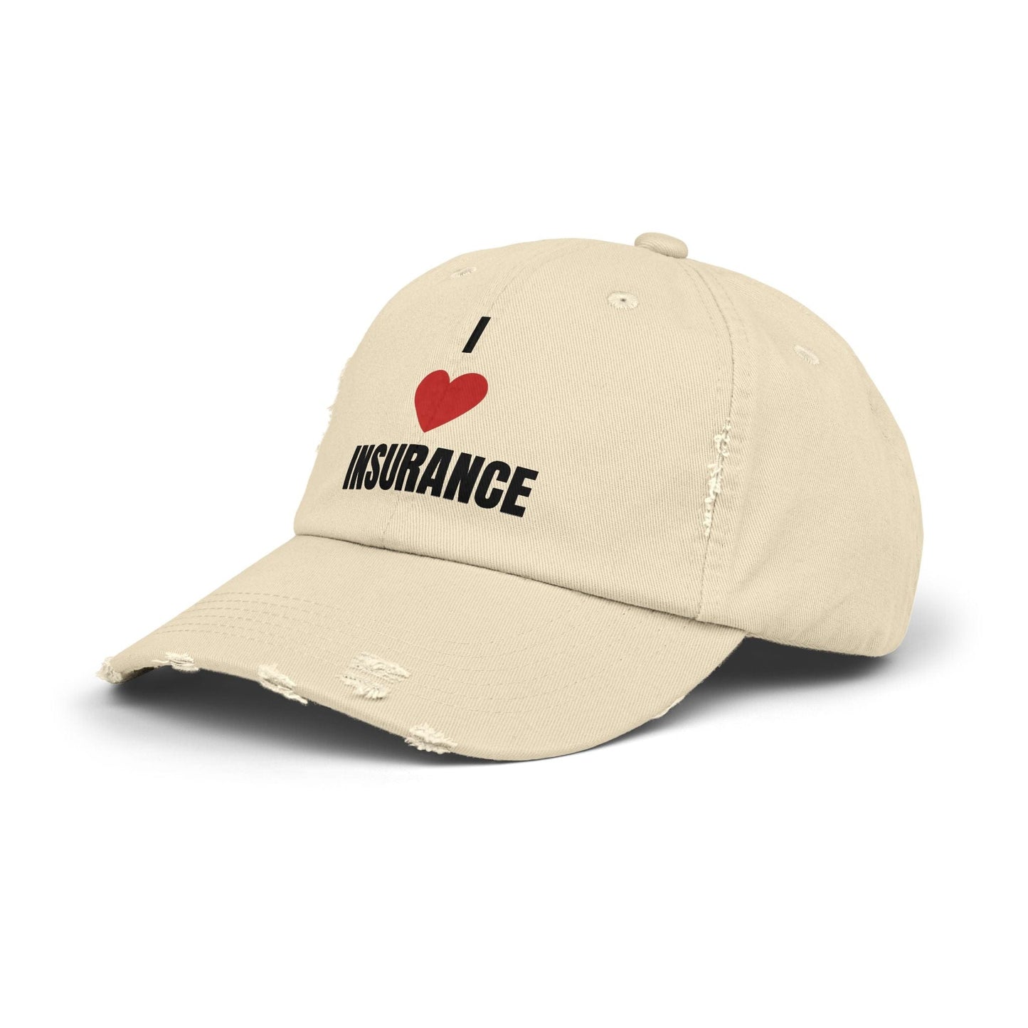 Printify Hats I love Insurance Unisex Distressed Cap