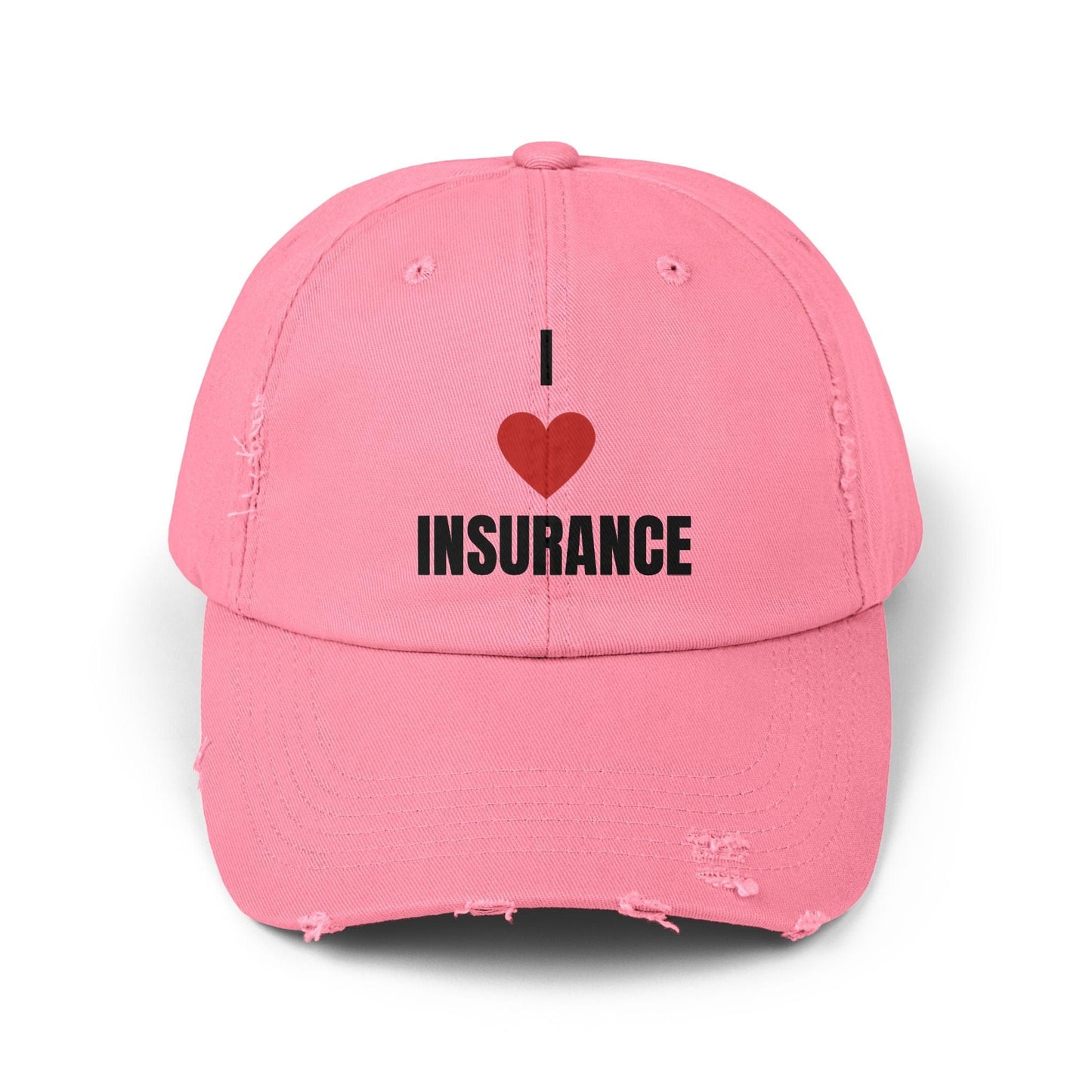 Printify Hats True Pink / One size I love Insurance Unisex Distressed Cap