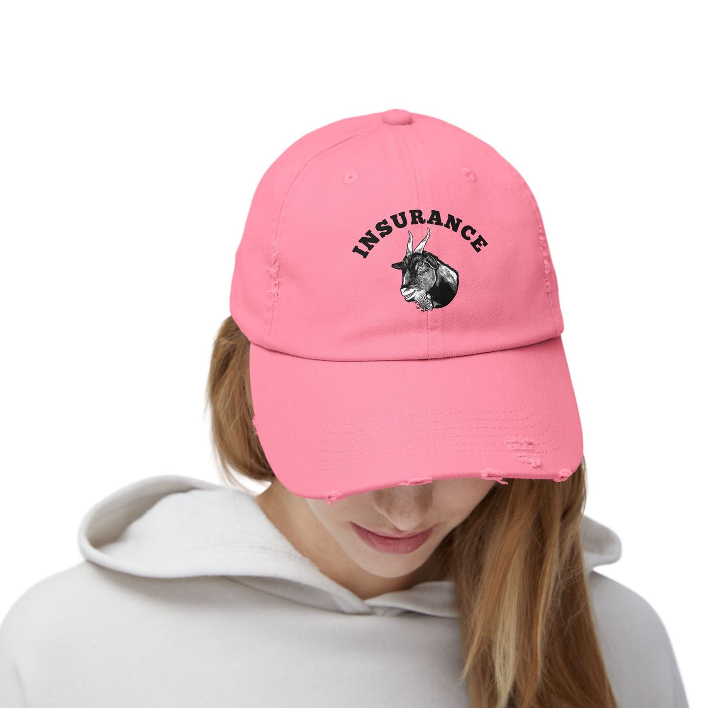 Printify Hats Insurance Goat Unisex Distressed Cap