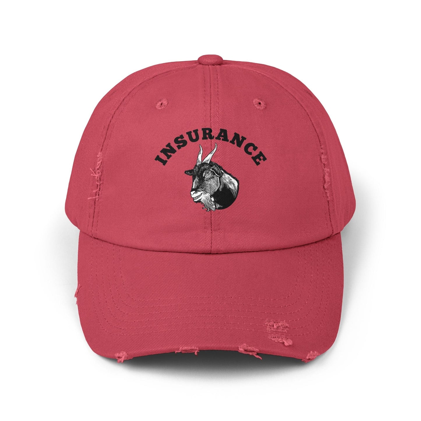 Printify Hats Dashing Red / One size Insurance Goat Unisex Distressed Cap