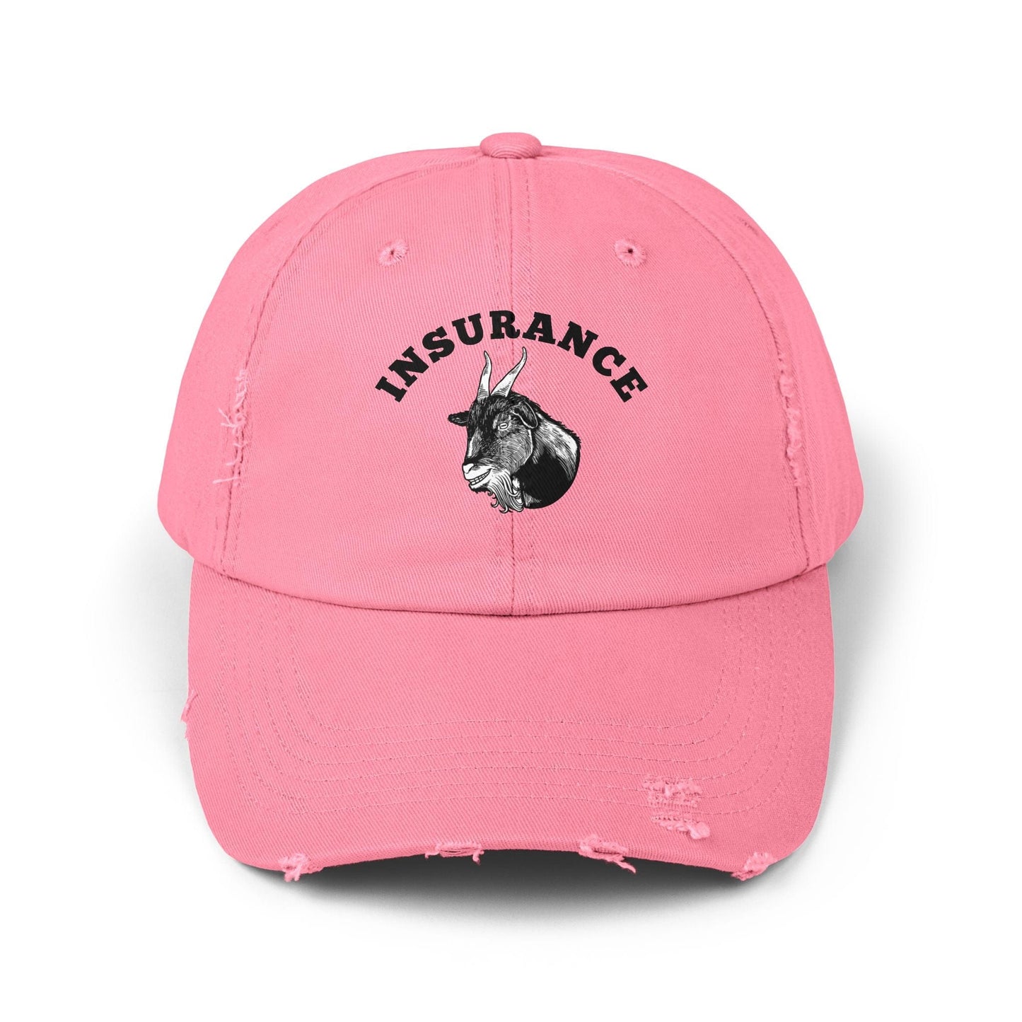 Printify Hats True Pink / One size Insurance Goat Unisex Distressed Cap