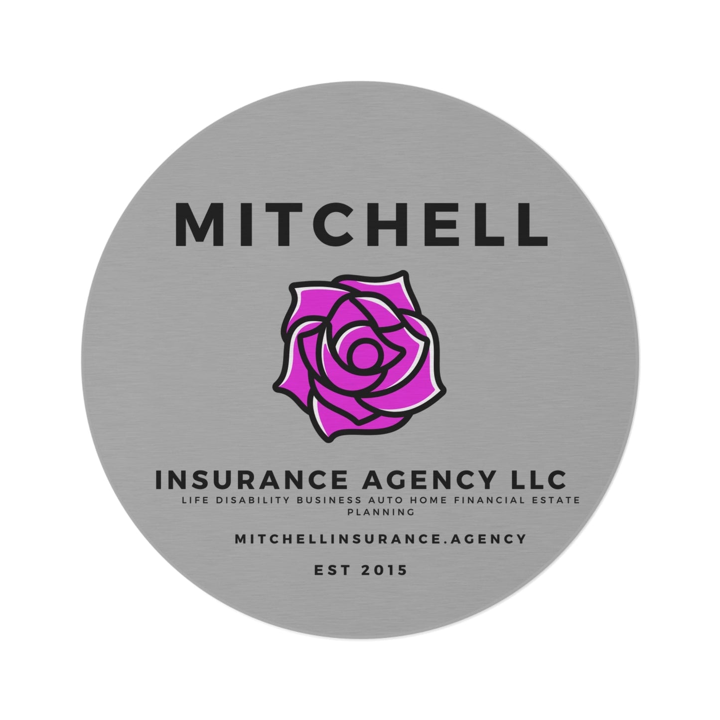Printify Home Decor Light Grey Custom Agency Logo Rug Personalized 60 Inch Round