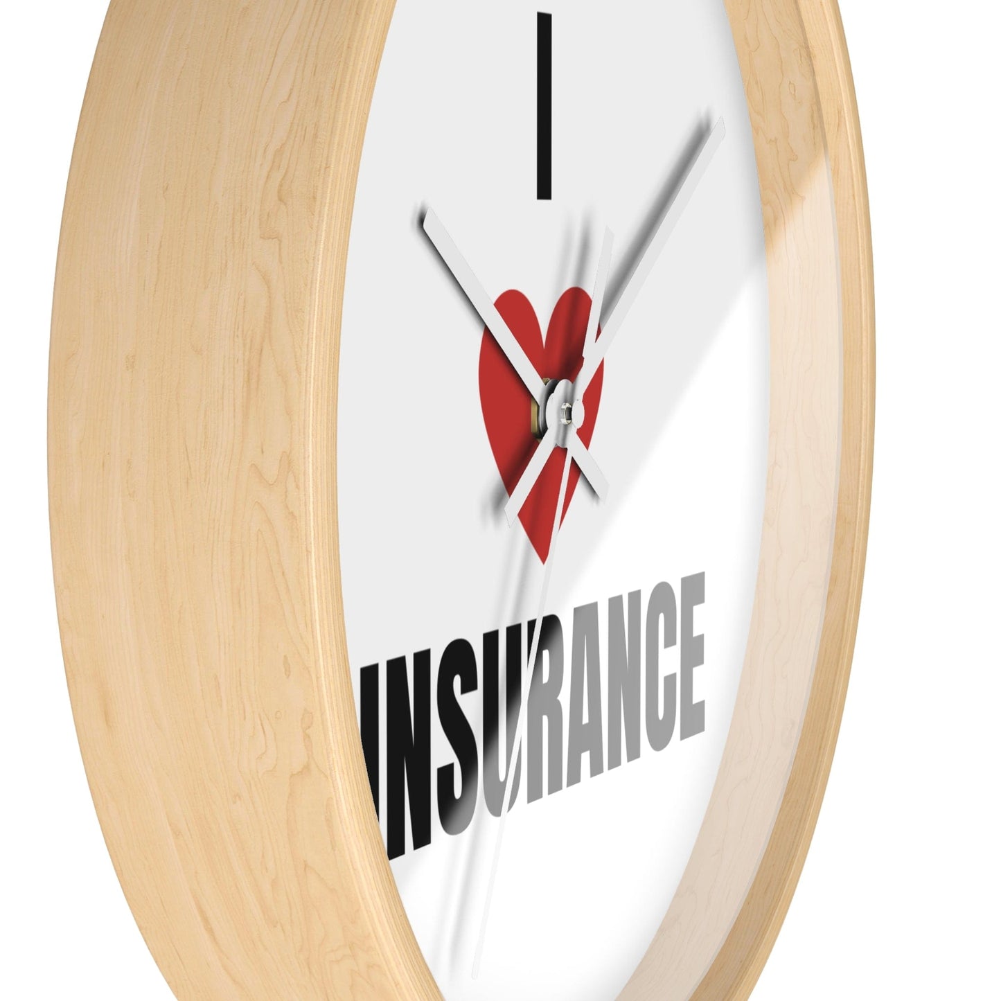 Printify Home Decor I Love Insurance Wall Clock - Unique Office Decor for Insurance Professionals