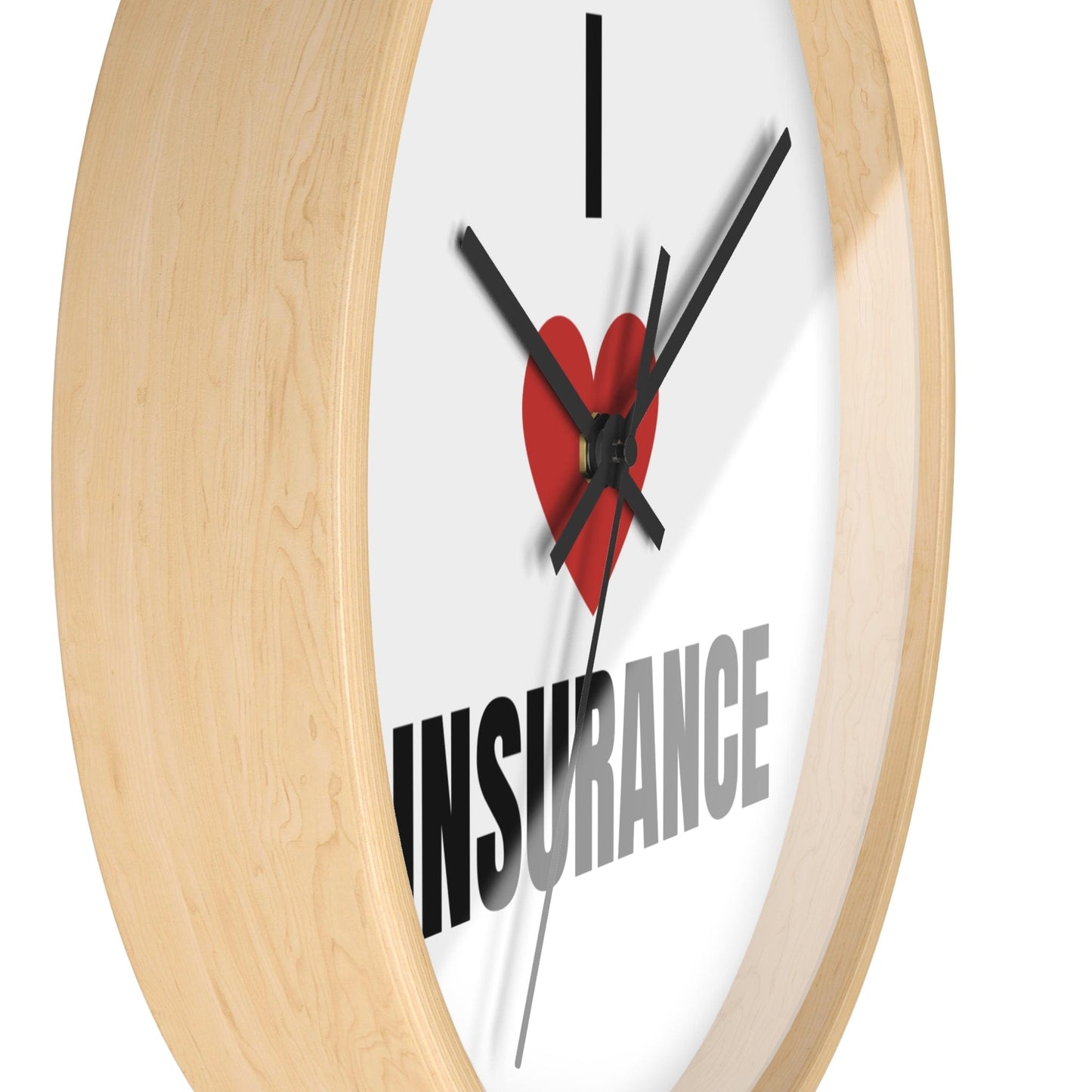 Printify Home Decor I Love Insurance Wall Clock - Unique Office Decor for Insurance Professionals