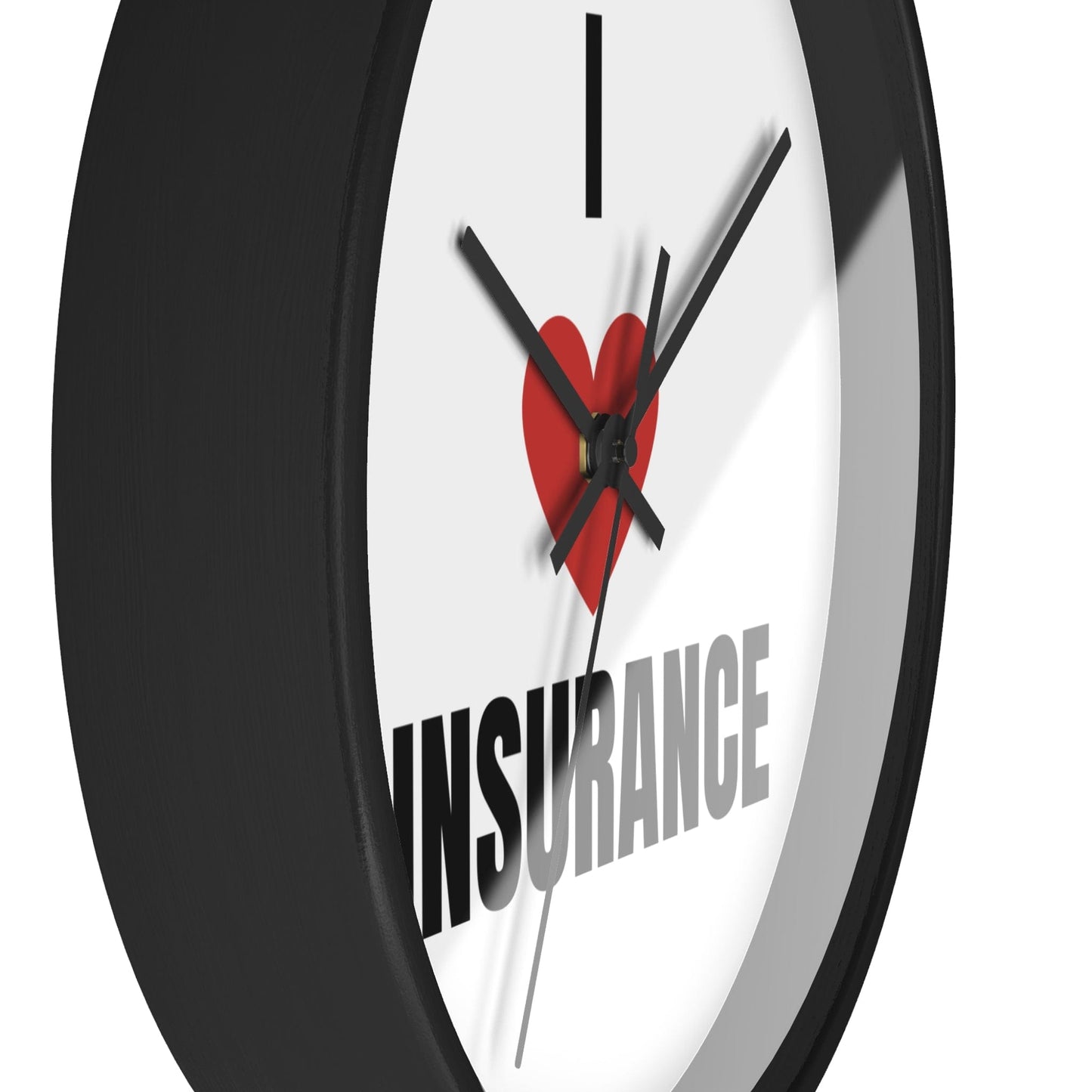 Printify Home Decor I Love Insurance Wall Clock - Unique Office Decor for Insurance Professionals