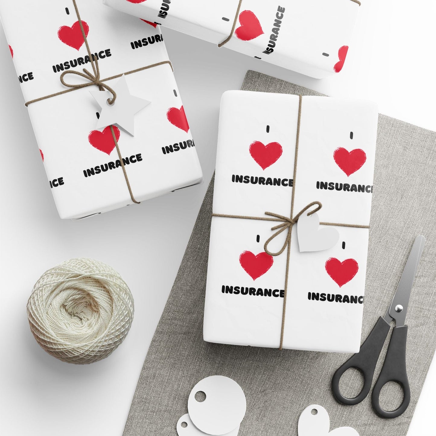 Printify Home Decor 30" x 36" / Glossy I love insurance wrapping paper for insurance agents gifts