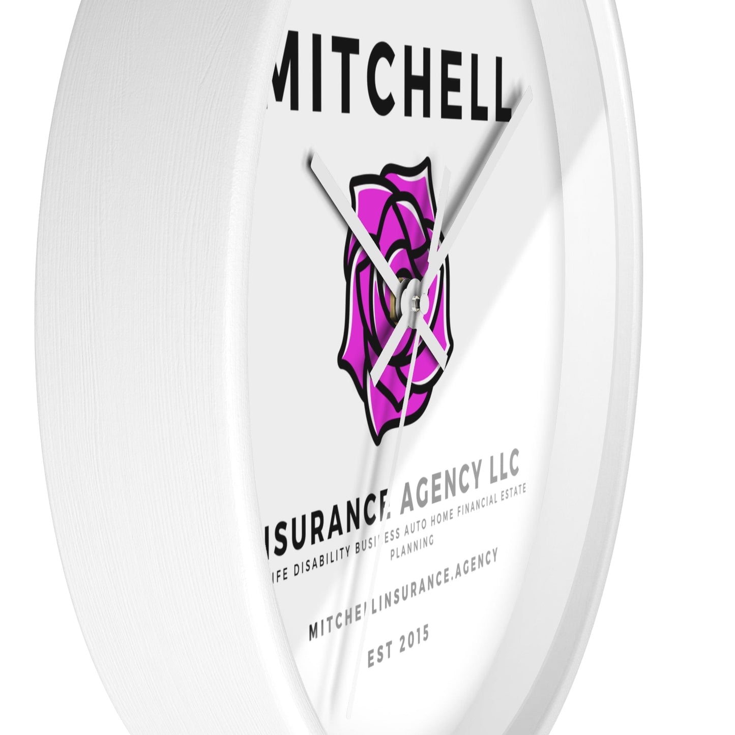Printify Home Decor Your Custom Insurance Agency Logo Wall Clock - Personalized Office Decor