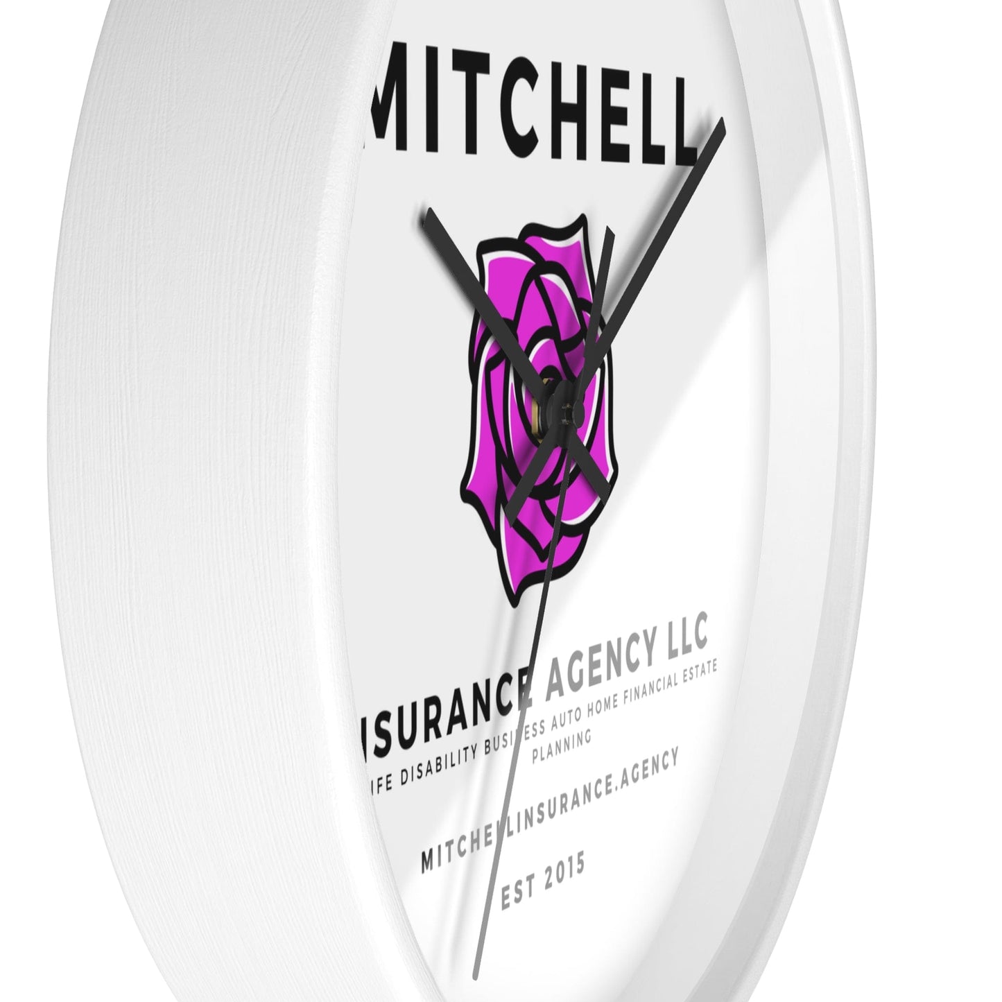 Printify Home Decor Your Custom Insurance Agency Logo Wall Clock - Personalized Office Decor