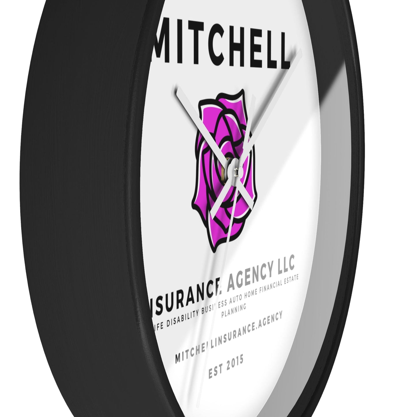 Printify Home Decor Your Custom Insurance Agency Logo Wall Clock - Personalized Office Decor