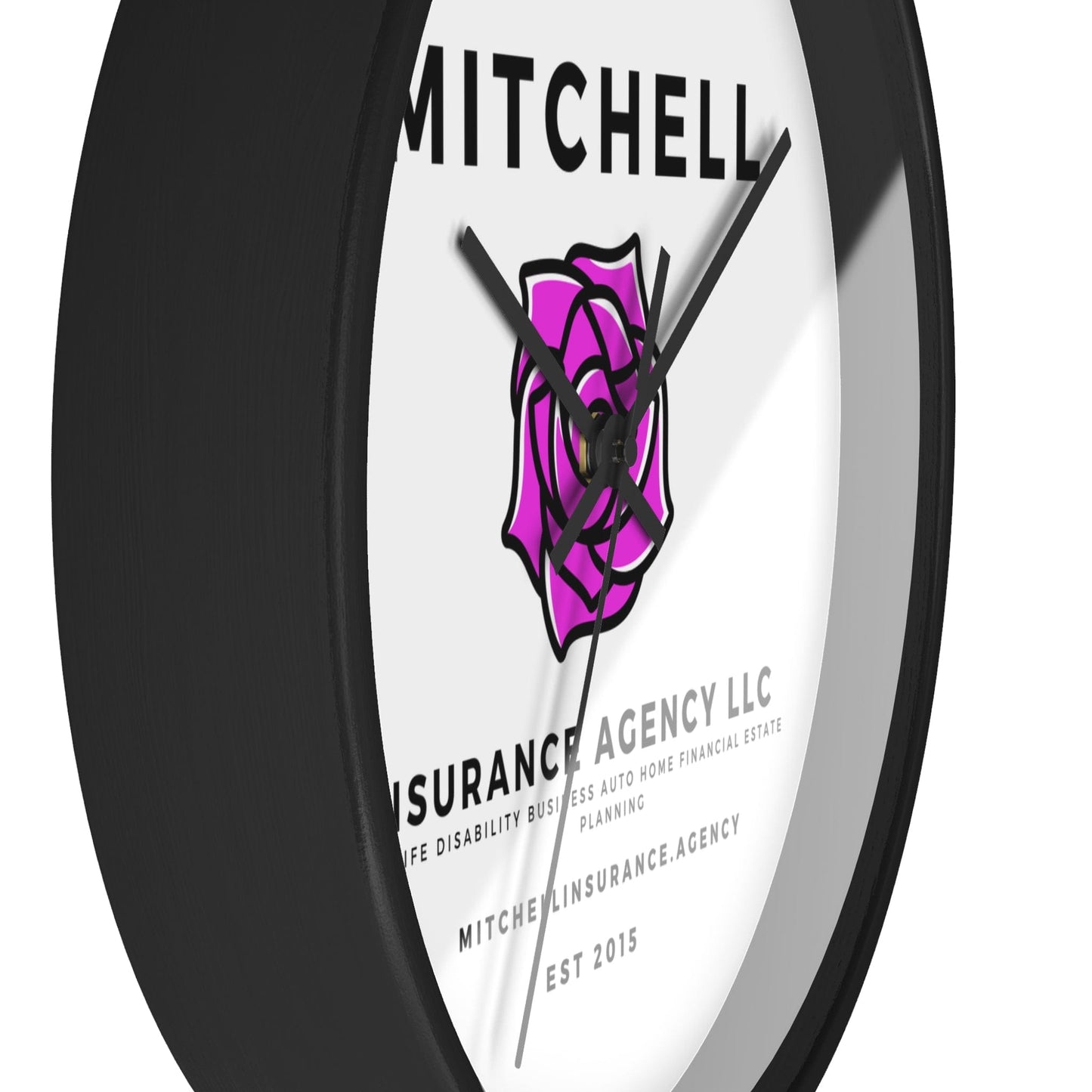 Printify Home Decor Your Custom Insurance Agency Logo Wall Clock - Personalized Office Decor