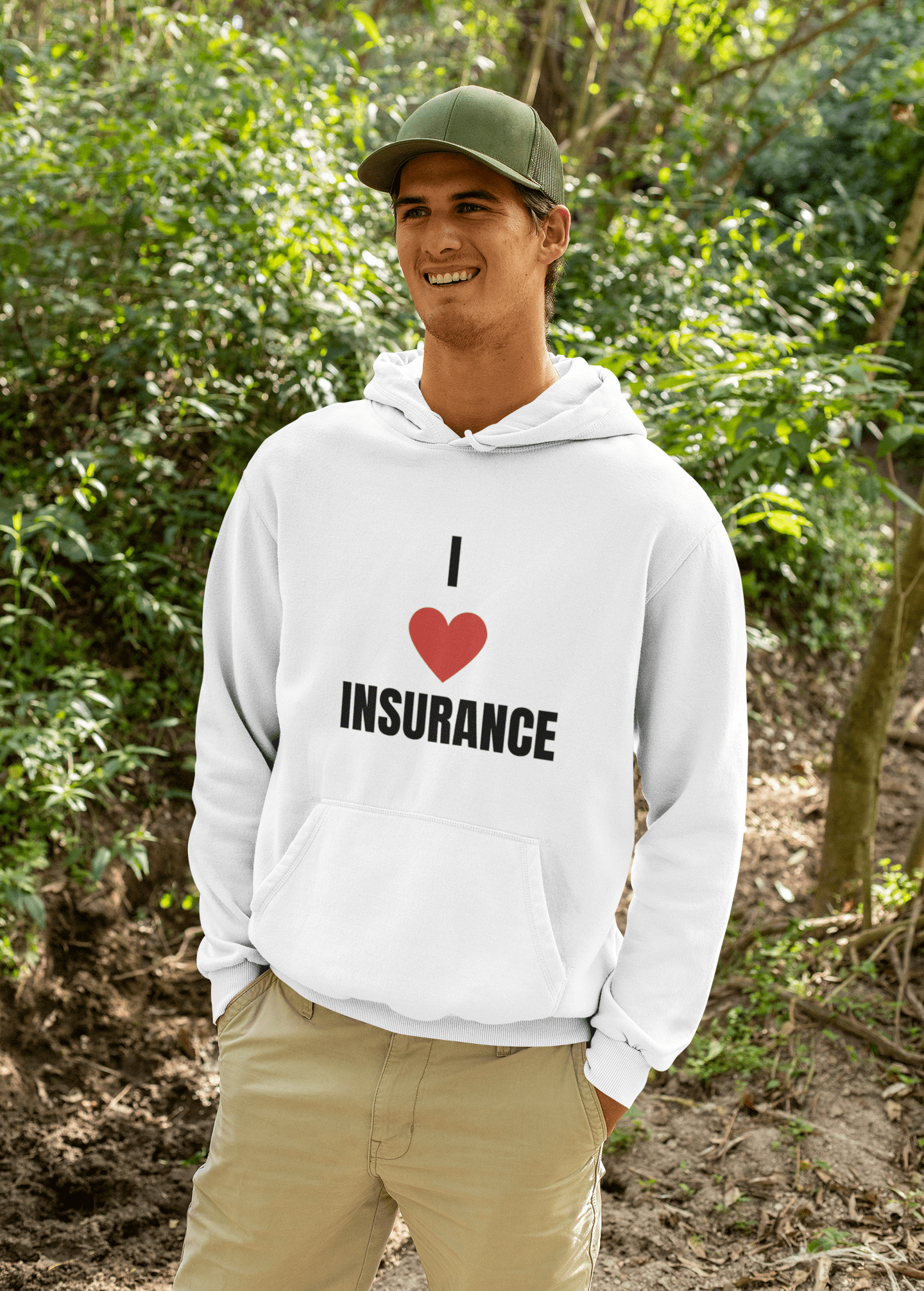 Printify Hoodie I love insurance hoodie for insurance agents, underwriters and claims adjusters