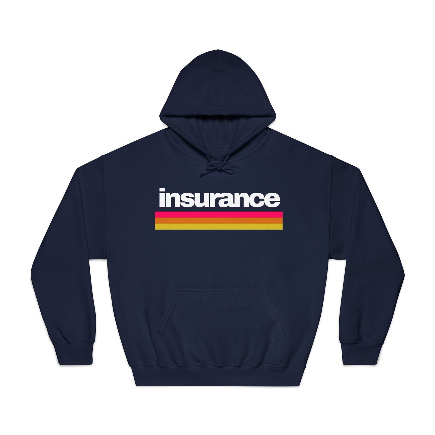 Printify Hoodie Navy / S Vintage Insurance Retro Style Hoodie - Unisex DryBlend® Sweatshirt
