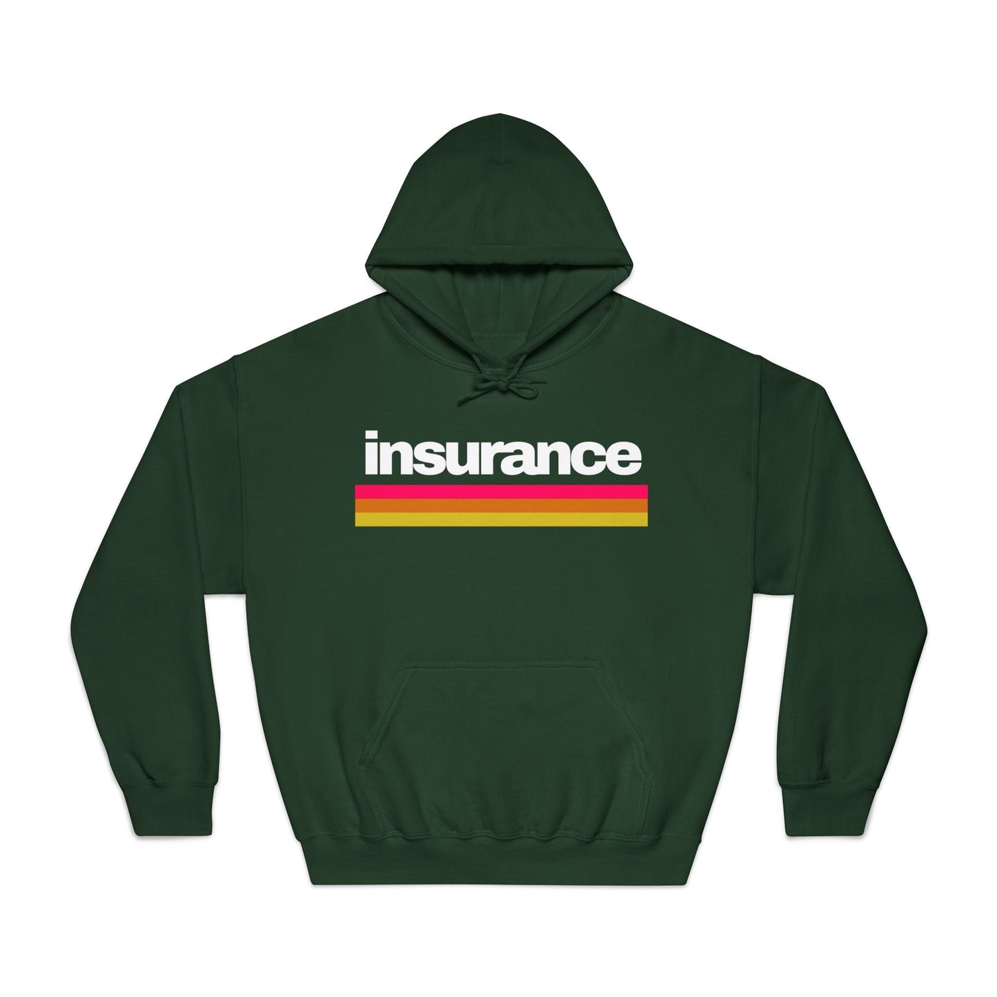 Printify Hoodie Forest Green / S Vintage Insurance Retro Style Hoodie - Unisex DryBlend® Sweatshirt