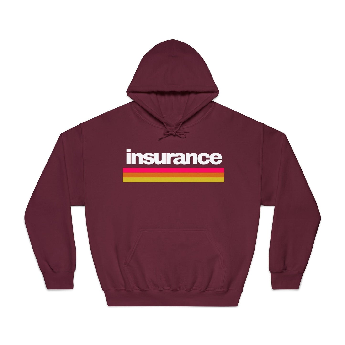 Printify Hoodie Maroon / S Vintage Insurance Retro Style Hoodie - Unisex DryBlend® Sweatshirt
