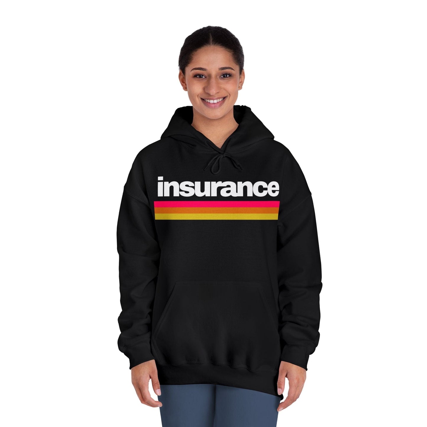 Printify Hoodie Black / S Vintage Insurance Retro Style Hoodie - Unisex DryBlend® Sweatshirt