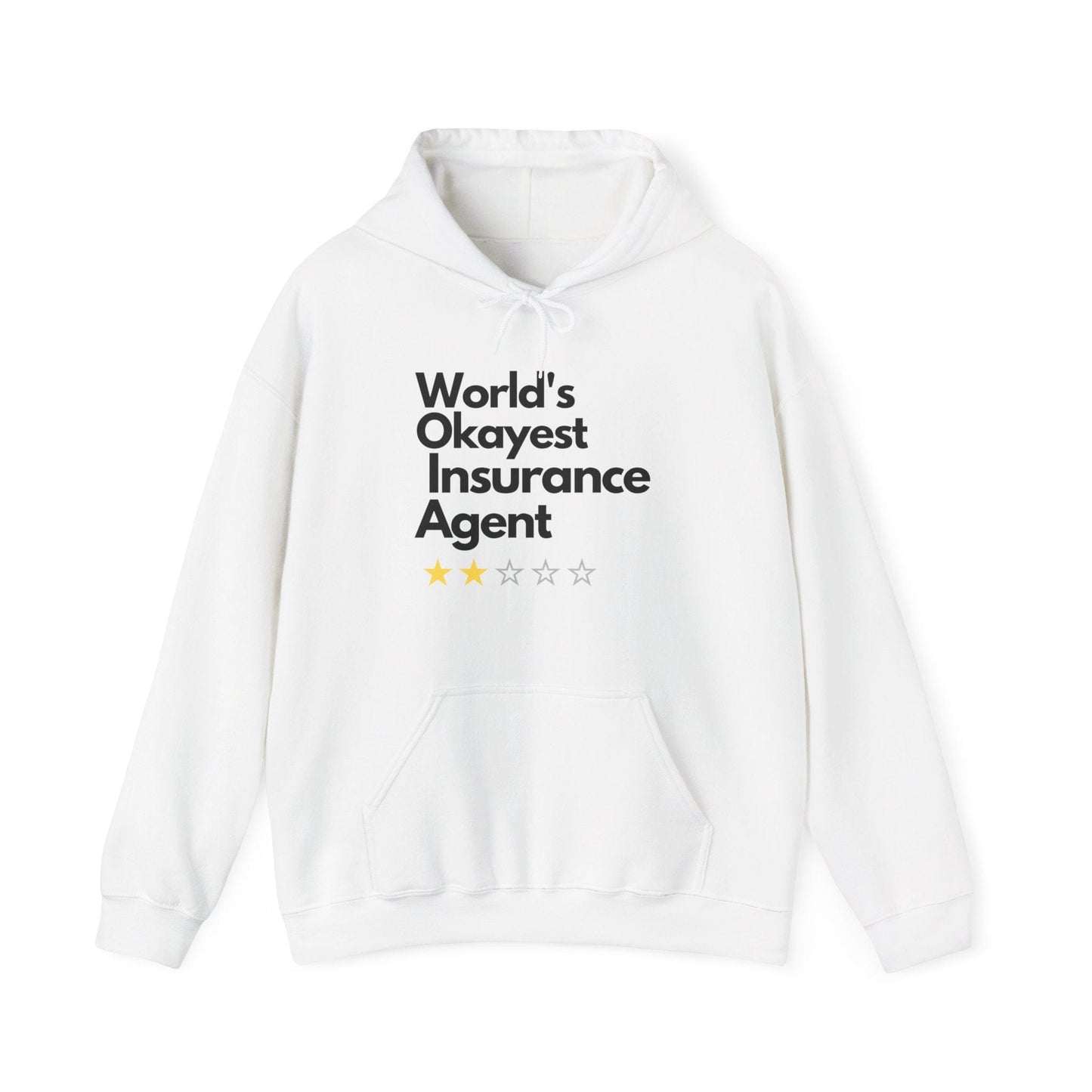Printify Hoodie White / S World's Okayest Insurance Agent Funny Gift Unisex Heavy Blend Hooded Sweatshirt