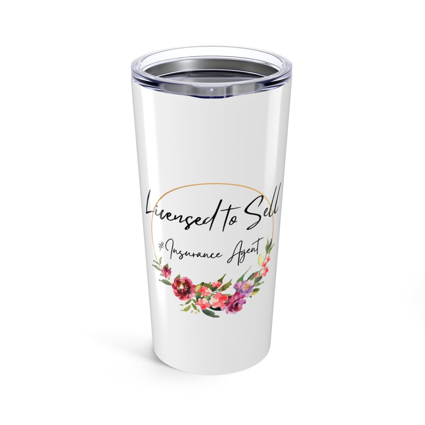 Printify Mug 20oz Floral Design Licensed to Sell Insurance Agent Tumbler 20oz