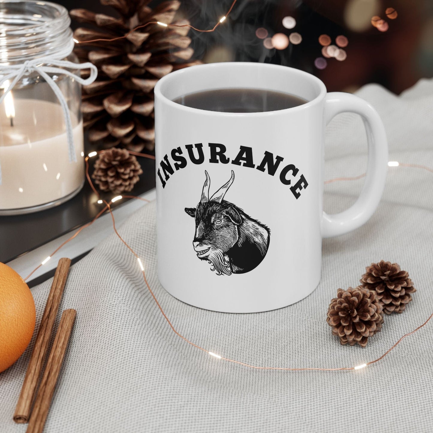 Printify Mug Goat of Insurance Ceramic Mug, (11oz, 15oz)