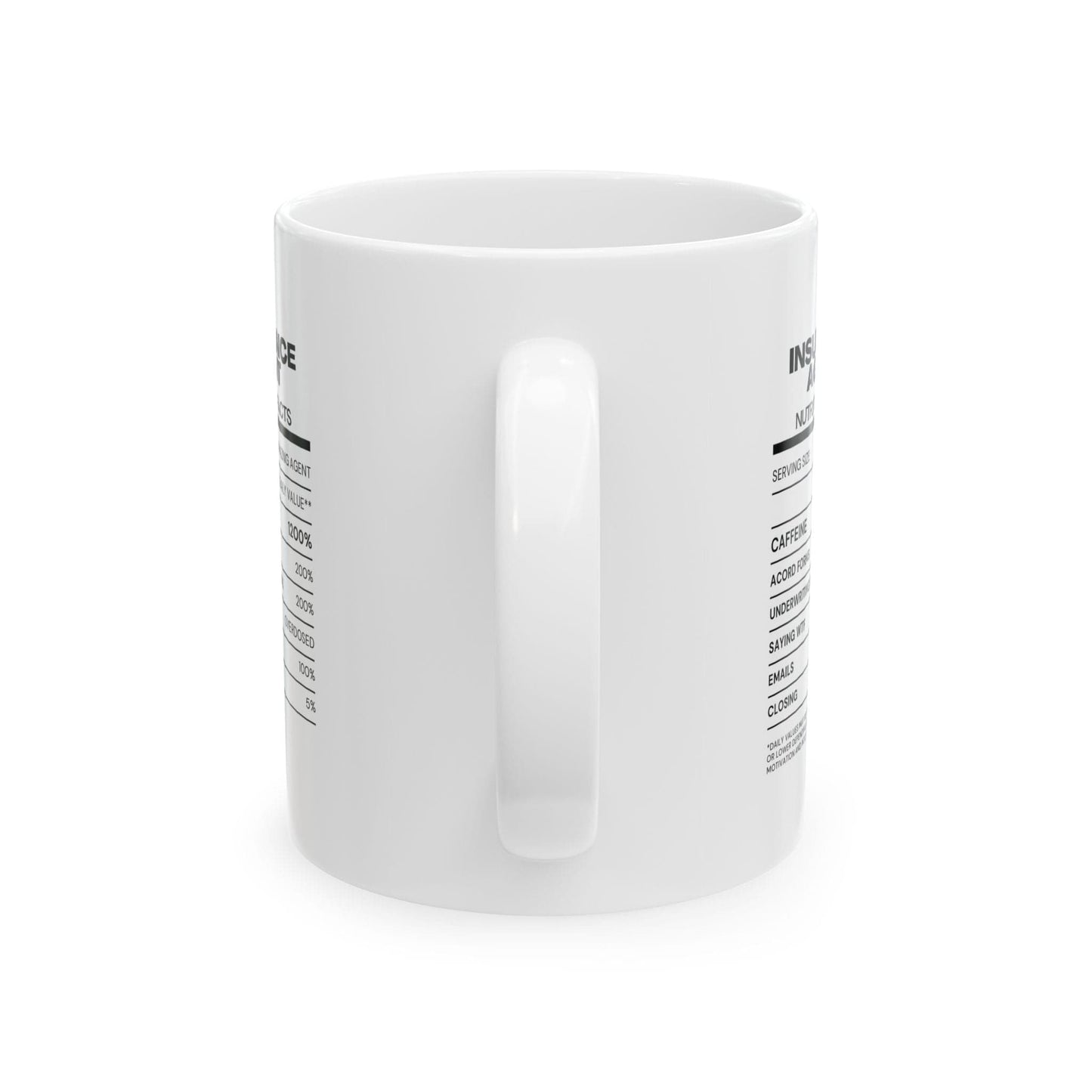 Printify Mug 11oz Nutrition Info for Insurance Agents coffee mug funny insurance agent joke gift