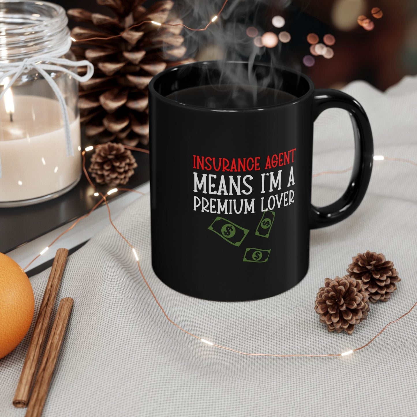 Printify Mug 11oz Premium Lover Insurance Agent Black Mug