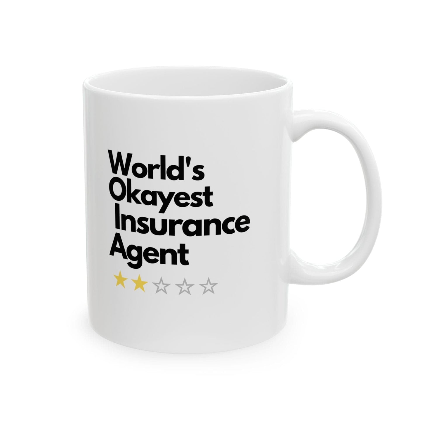 Printify Mug 11oz World's Okayest Insurance Agent Funny Coffee Mug Humorous Gag Gift for Insurance Agent