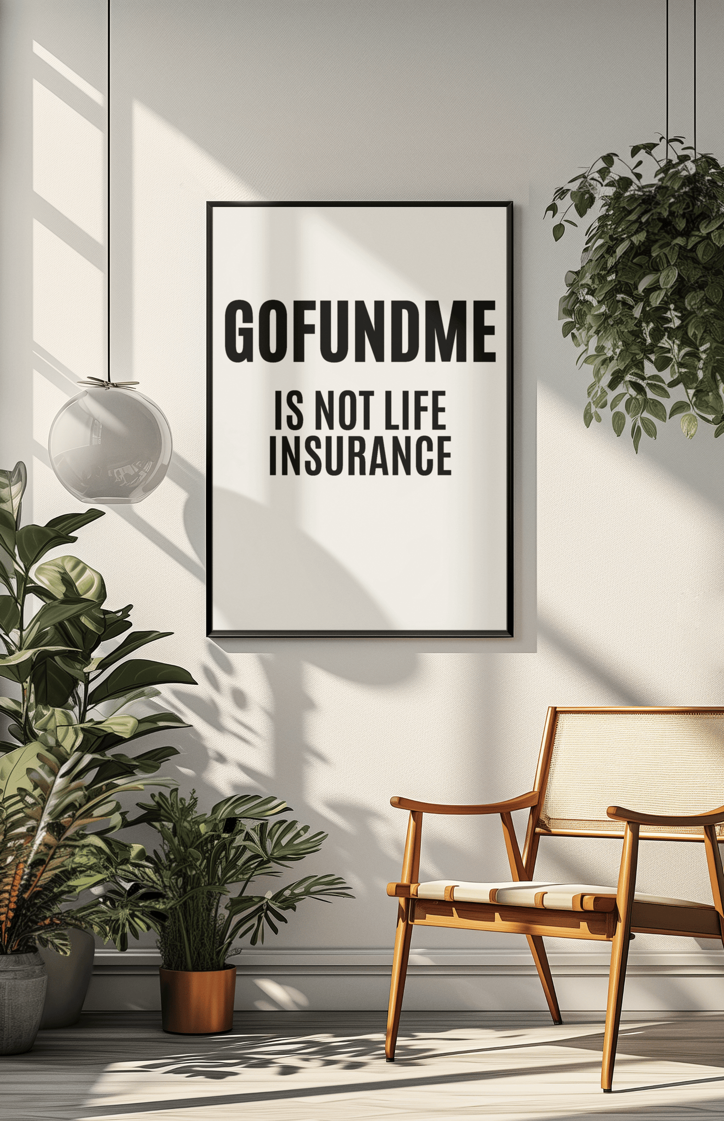 Printify Poster 24" x 36" (Vertical) / Semi Glossy Go Fund Me is Not Life Insurance Rolled Insurance Agent Office Poster 24x36