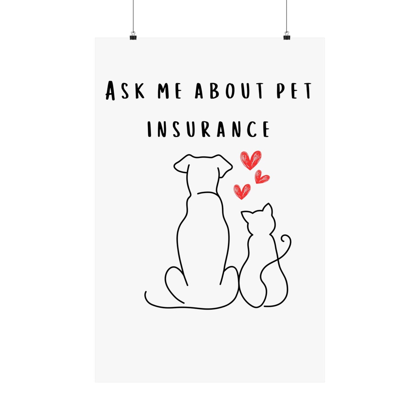 Printify Poster 24″ x 36″ / Matte Pet Insurance Agent Poster Sell More Pet Insurance