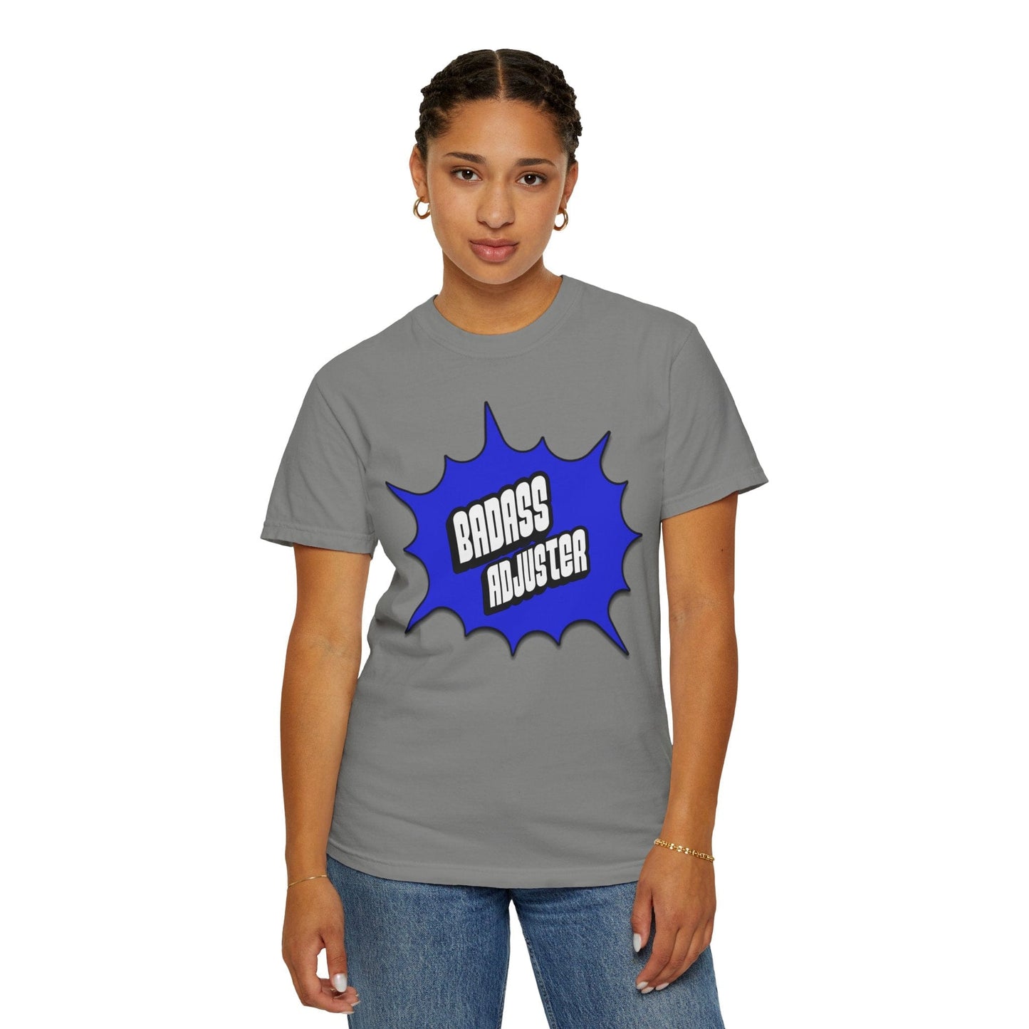 Printify T-Shirt Badass Adjuster Comic Book Style Unisex Garment-Dyed T-Shirt