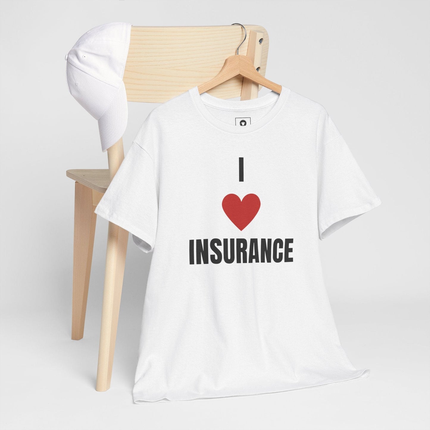 Printify T-Shirt I love Insurance T shirt for Insurance Agents, Underwriters and claims adjusters