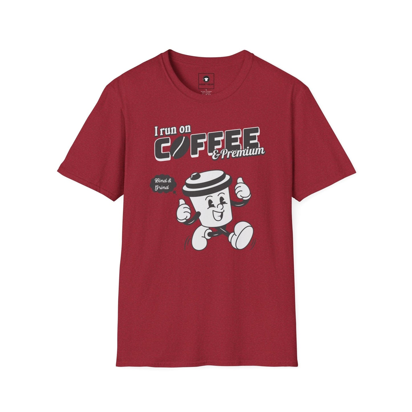 Printify T-Shirt S / Antique Cherry Red Insurance agents run on coffee and premium retro vintage t shirt soft heathered