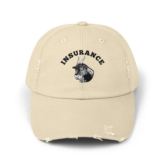 Insurance Goat Unisex Distressed Cap