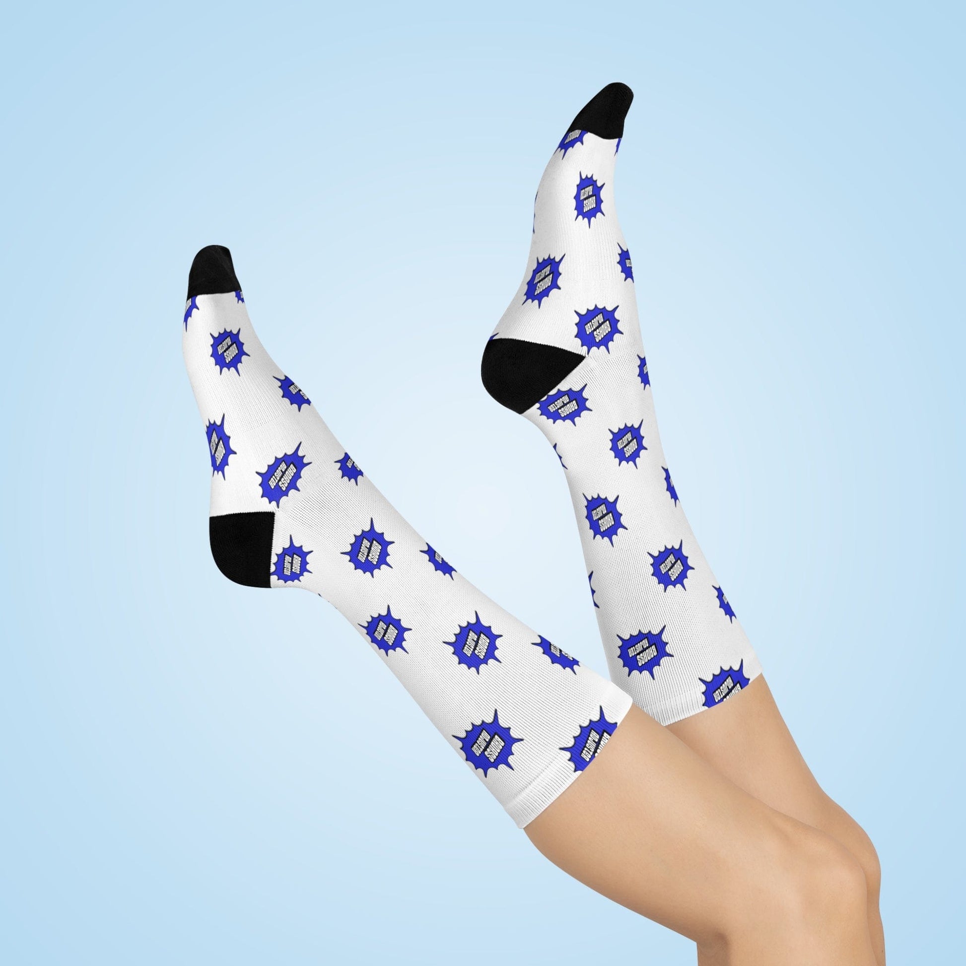 Printify All Over Prints White / One size / 3/4 Crew Bad Ass Adjuster Funny Cushioned Crew Socks