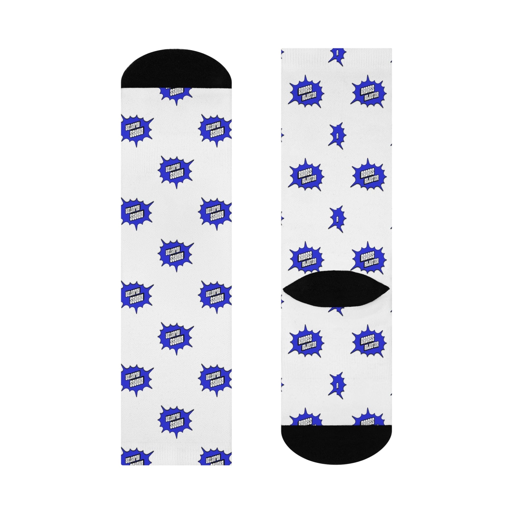 Printify All Over Prints White / One size / 3/4 Crew Bad Ass Adjuster Funny Cushioned Crew Socks