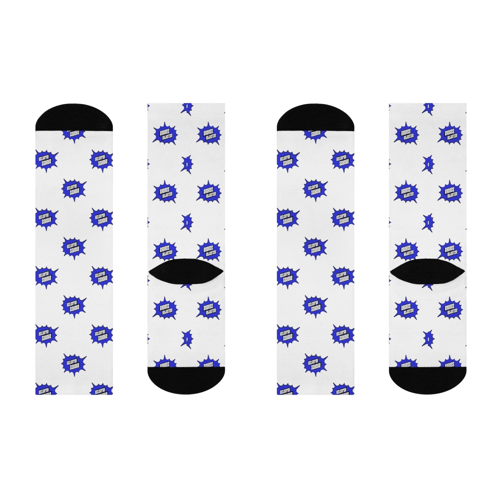 Printify All Over Prints White / One size / 3/4 Crew Bad Ass Adjuster Funny Cushioned Crew Socks