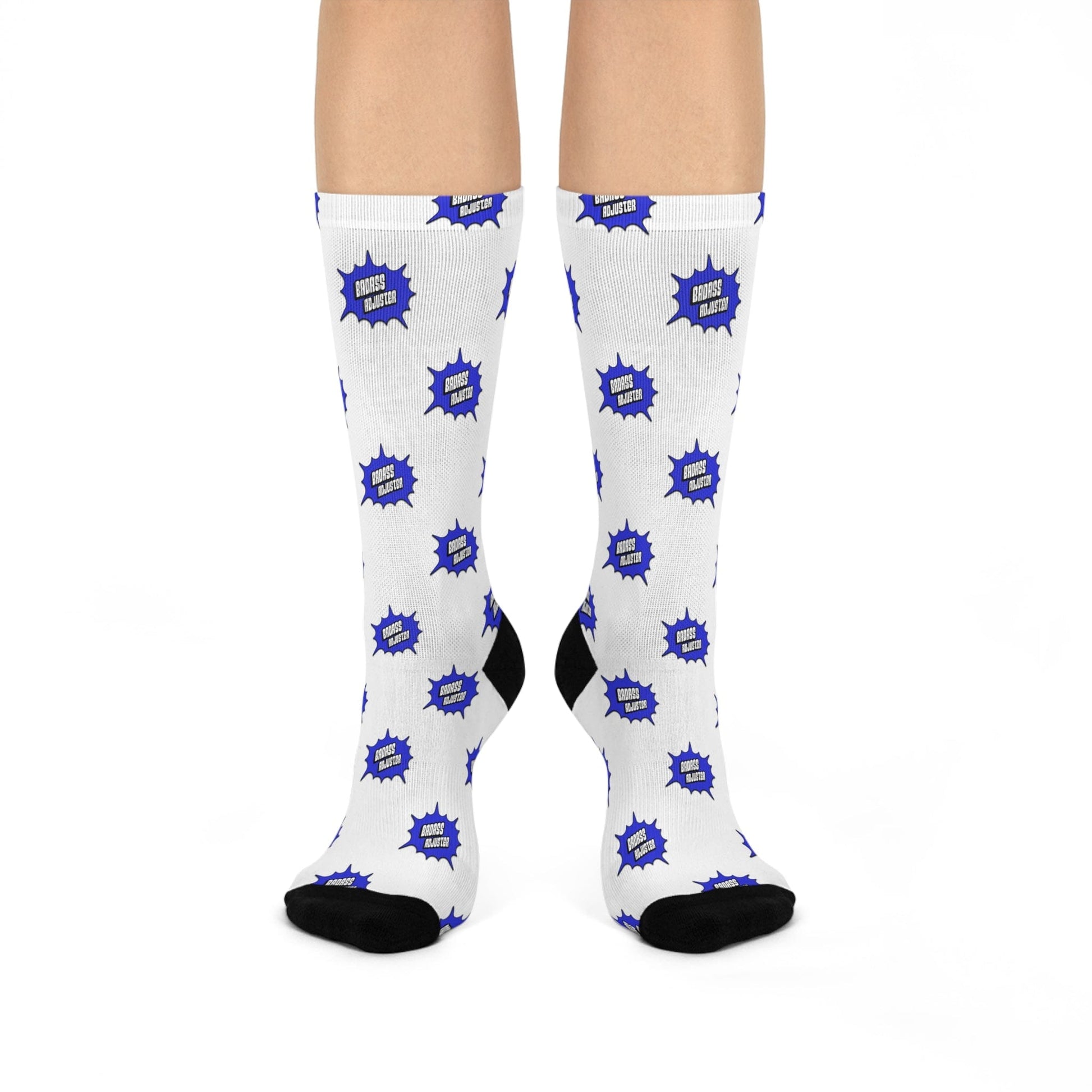 Printify All Over Prints White / One size / 3/4 Crew Bad Ass Adjuster Funny Cushioned Crew Socks