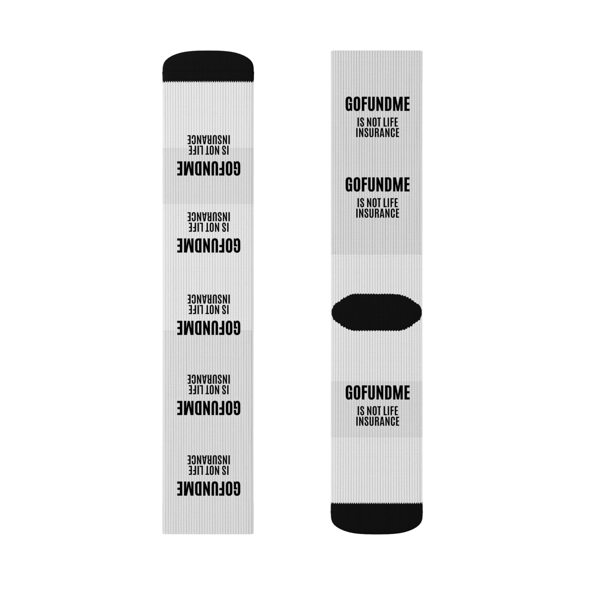 Printify All Over Prints M Go Fund Me is not Life Insurance Sublimation Socks