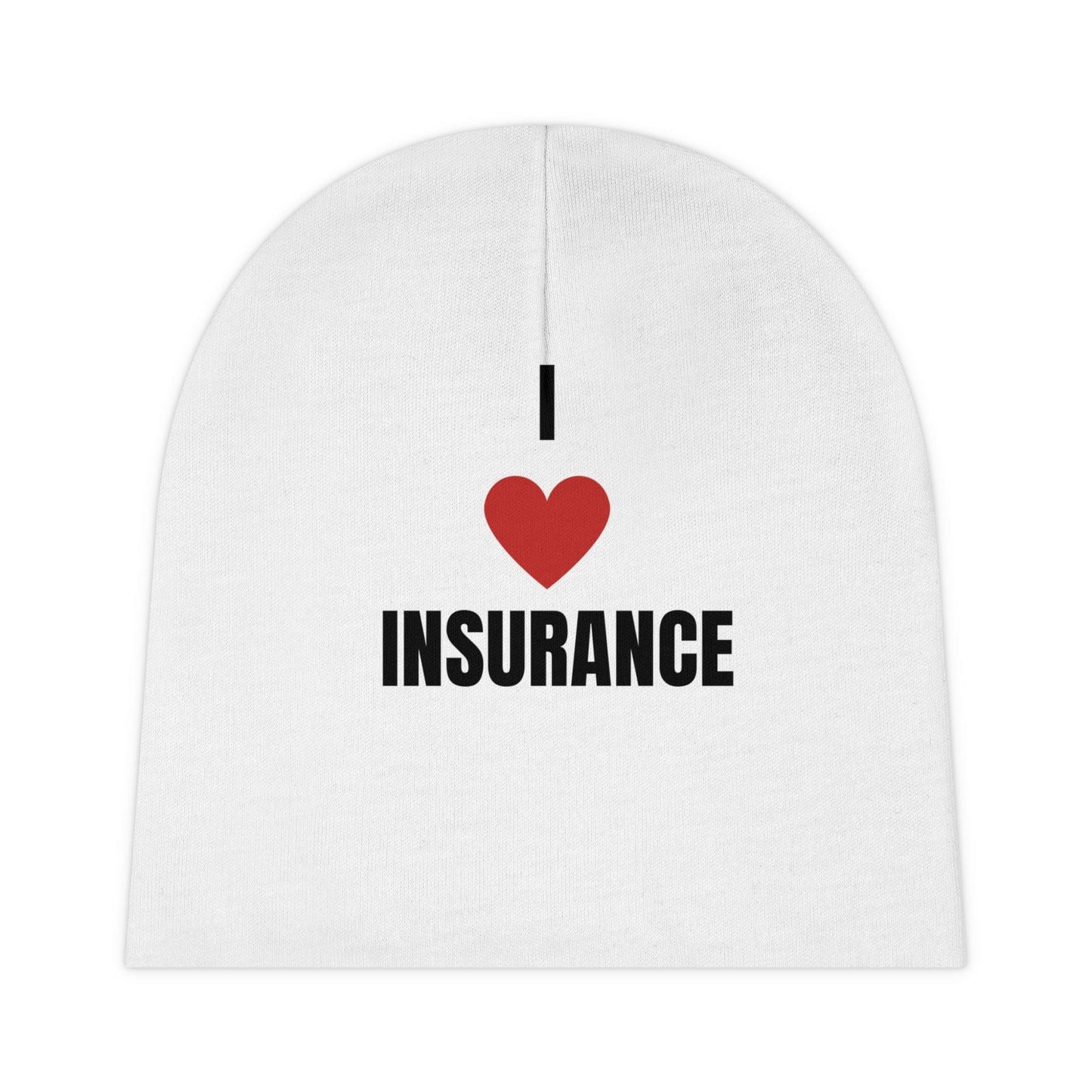 Printify All Over Prints One size / White I Love Insurance Baby Beanie up to 6 months
