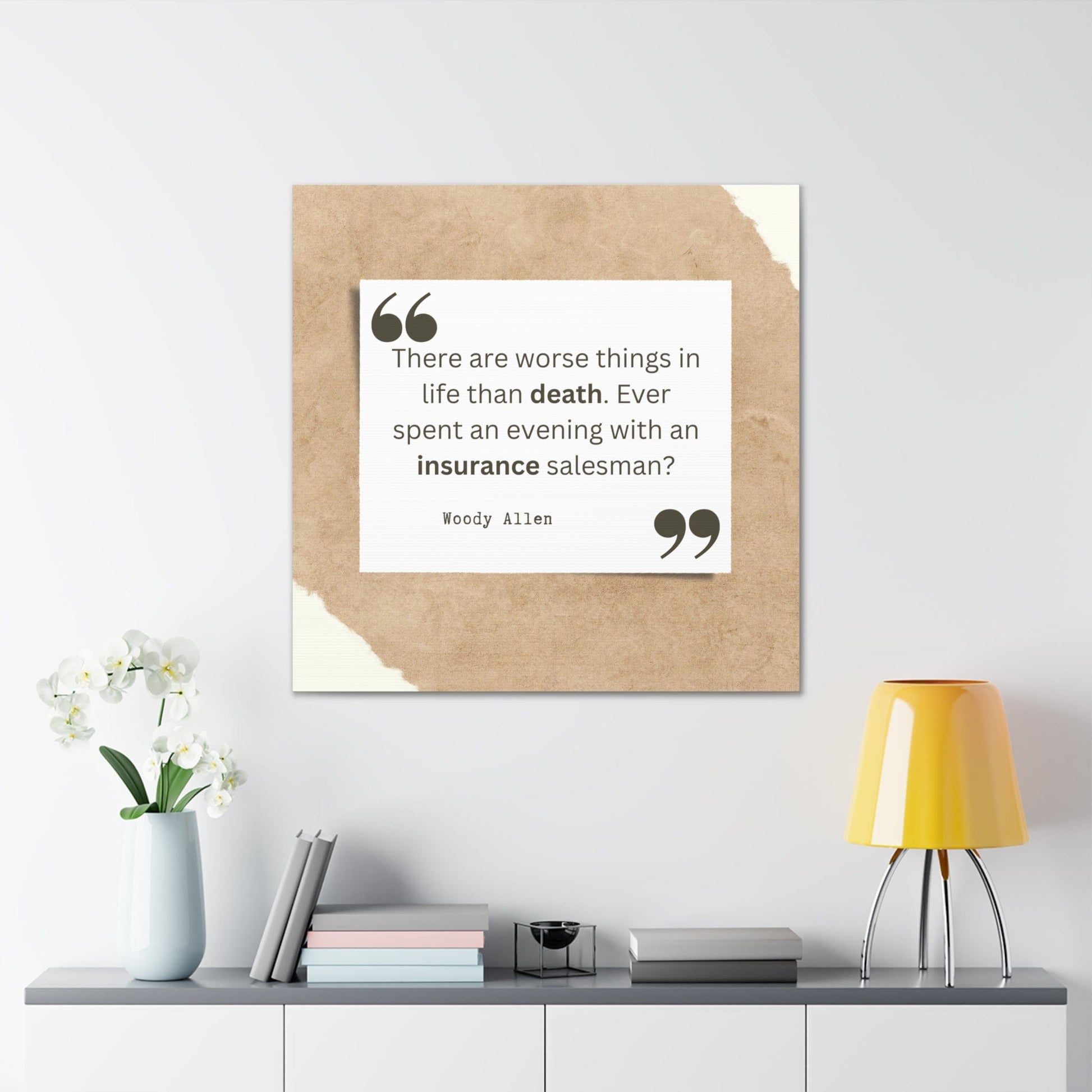 Printify Canvas There are worse things than death, insurance salesman Canvas Wall Art Gallery Wrap Funny Insurance Gift