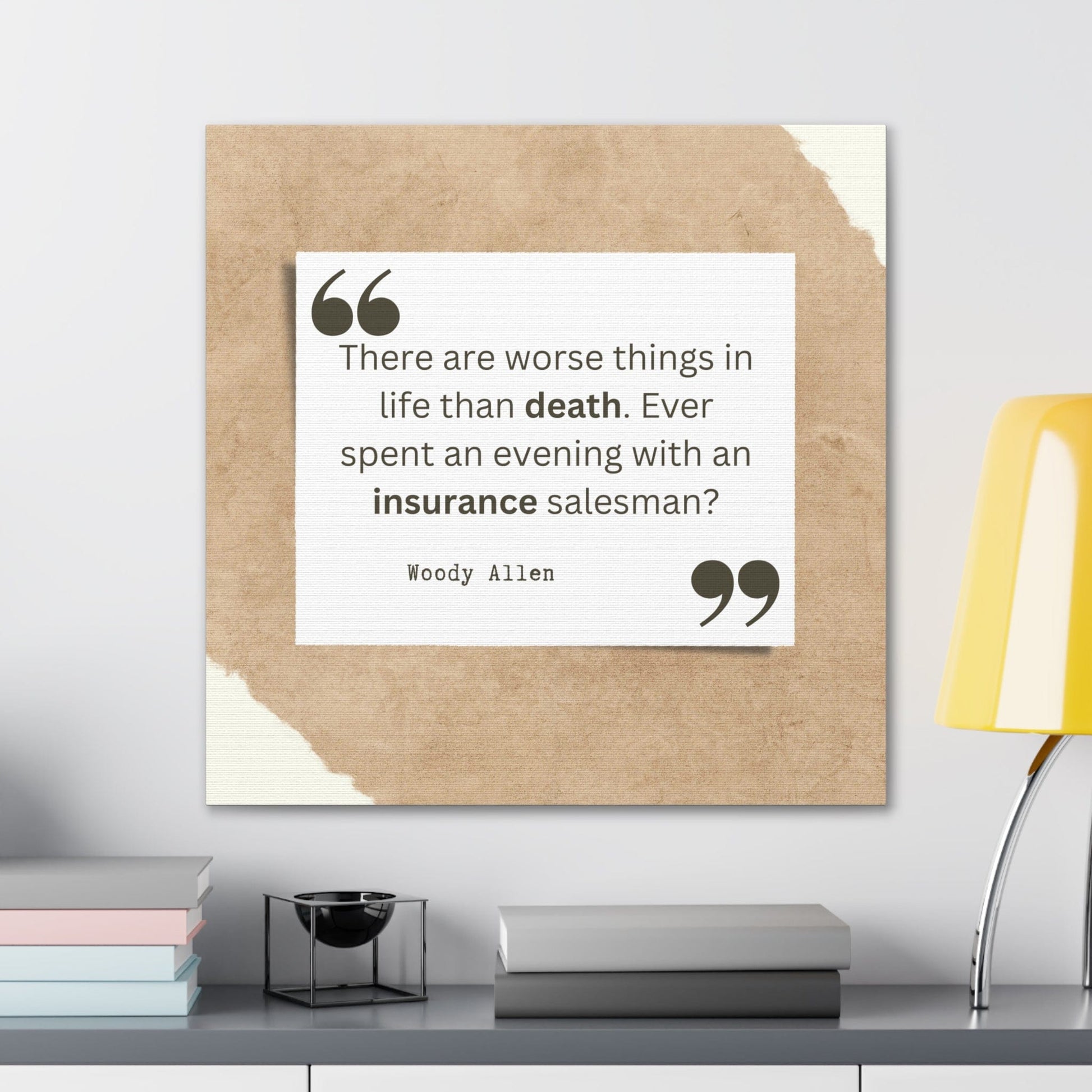 Printify Canvas There are worse things than death, insurance salesman Canvas Wall Art Gallery Wrap Funny Insurance Gift