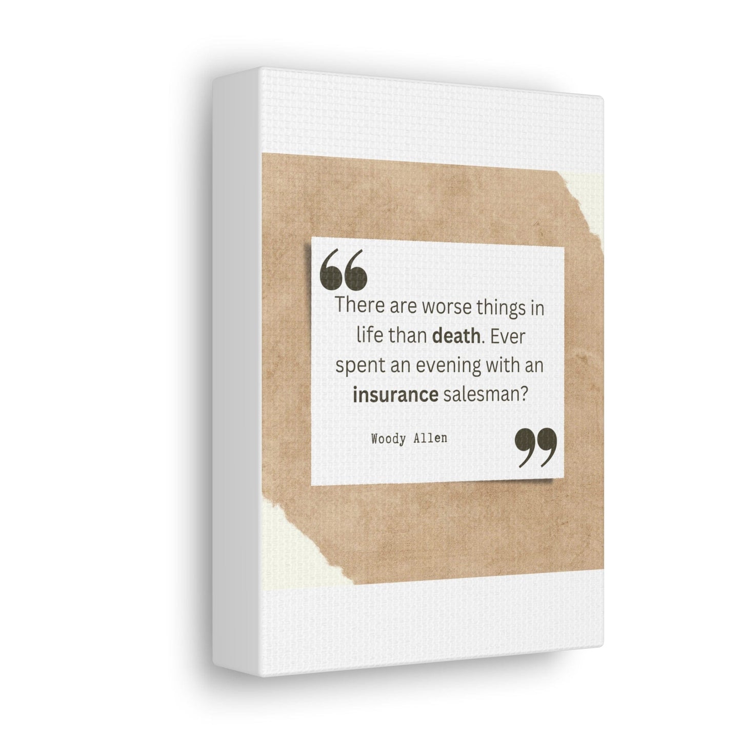 Printify Canvas There are worse things than death, insurance salesman Canvas Wall Art Gallery Wrap Funny Insurance Gift
