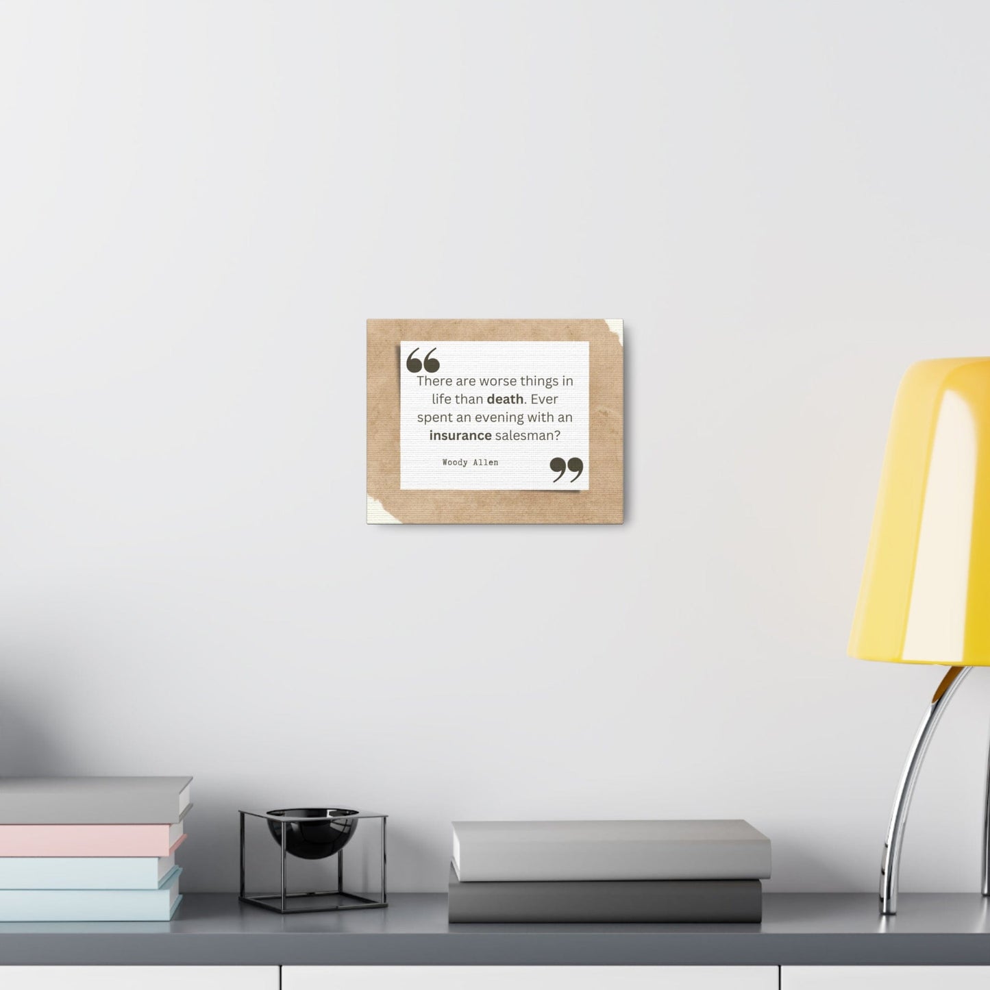 Printify Canvas There are worse things than death, insurance salesman Canvas Wall Art Gallery Wrap Funny Insurance Gift