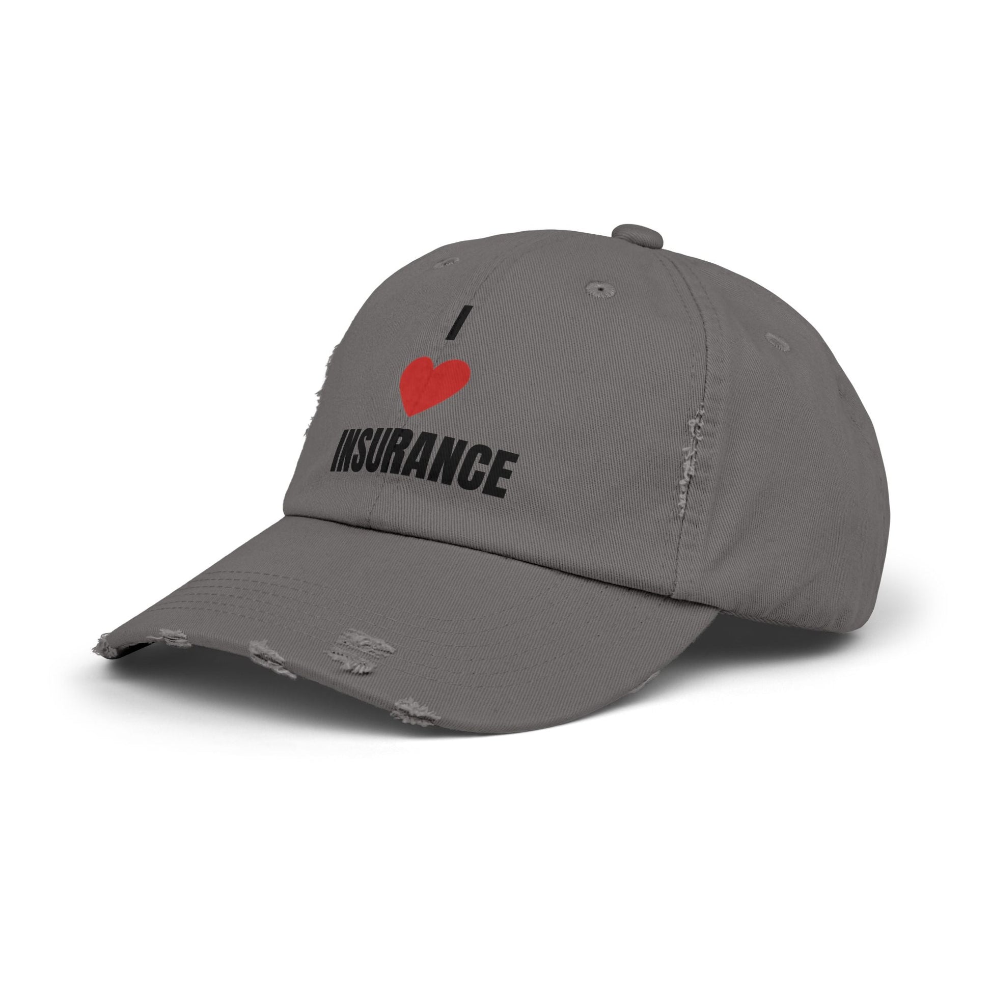 Printify Hats I love Insurance Unisex Distressed Cap