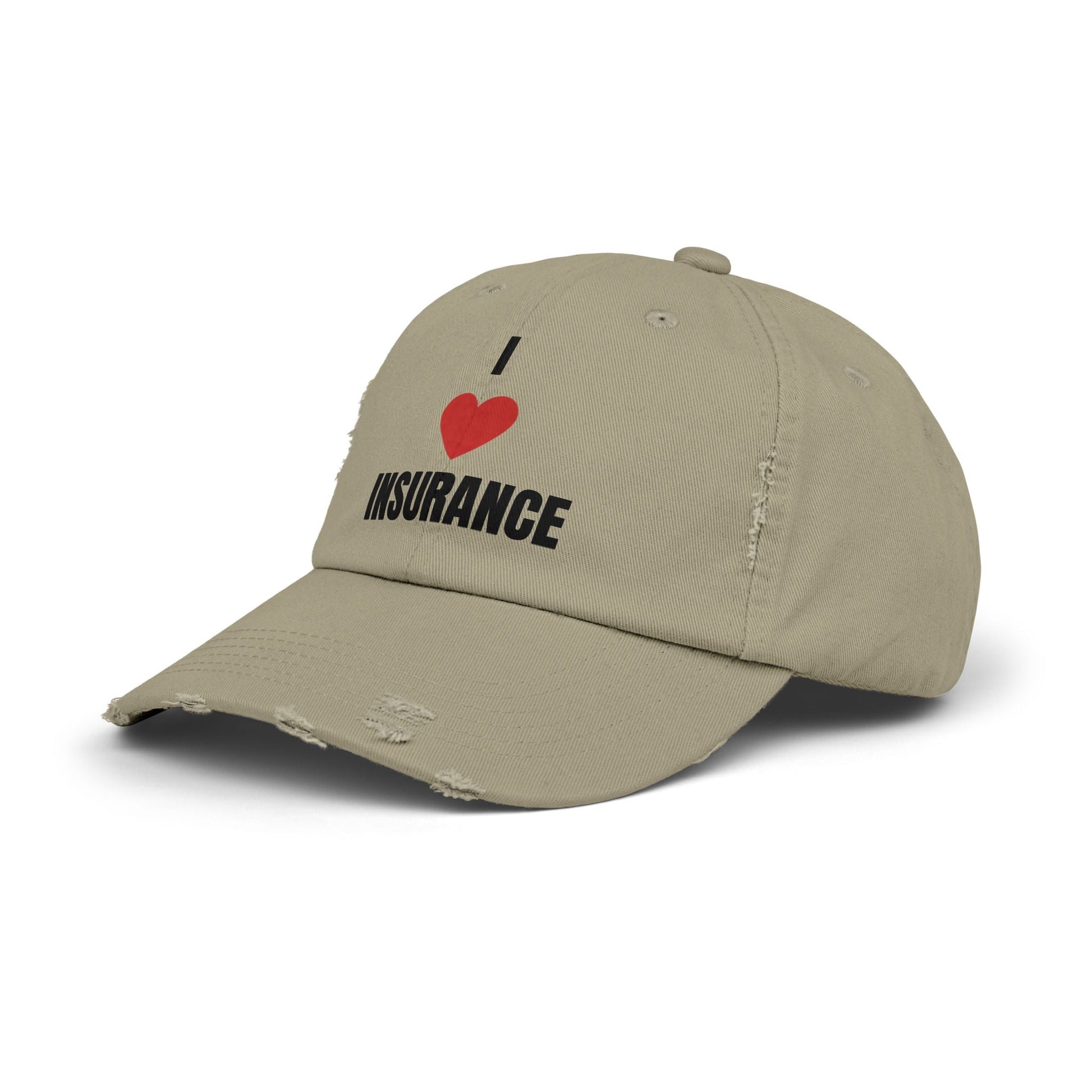 Printify Hats I love Insurance Unisex Distressed Cap