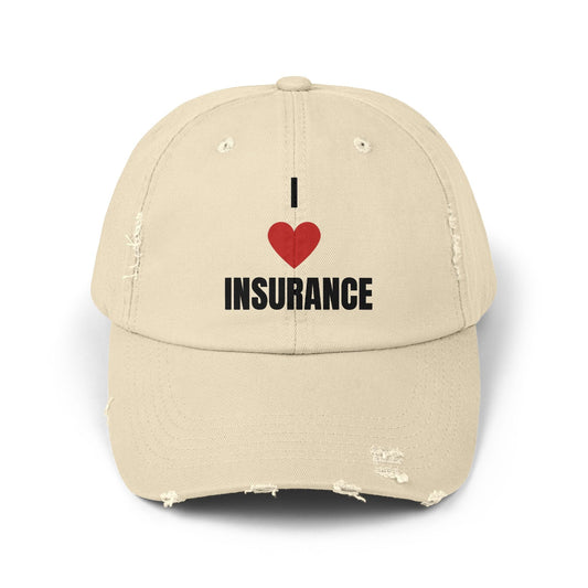 Printify Hats Stone / One size I love Insurance Unisex Distressed Cap