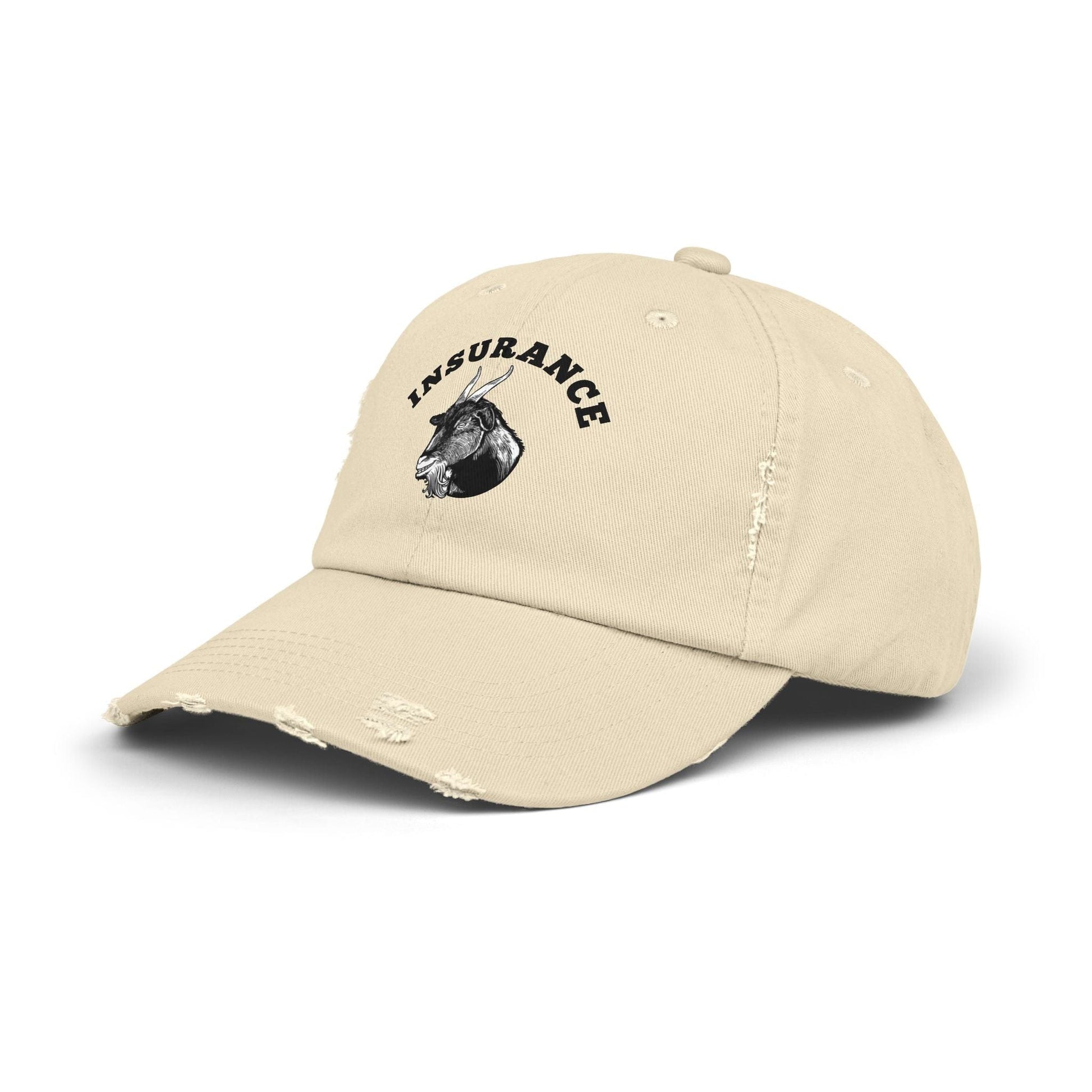 Printify Hats Insurance Goat Unisex Distressed Cap