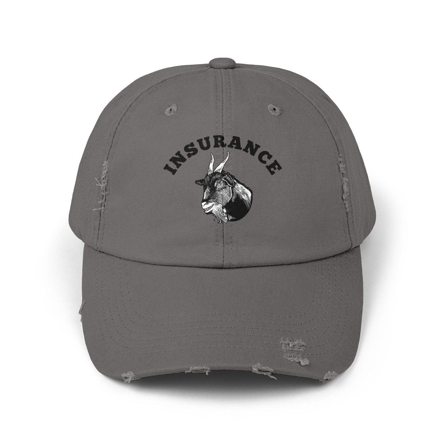 Printify Hats Nickel / One size Insurance Goat Unisex Distressed Cap