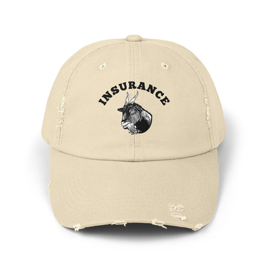 Printify Hats Stone / One size Insurance Goat Unisex Distressed Cap