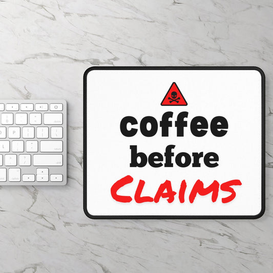 Printify Home Decor Rectangle / 9" × 7" Coffee before Claims Heavy Duty Office PC Mouse Pad